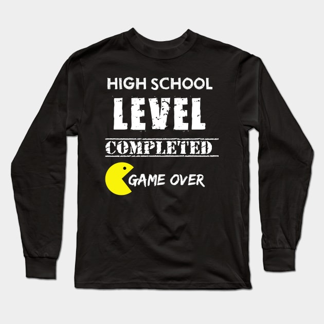 High School Level Completed  Game Over Long Sleeve T-Shirt by hippyhappy